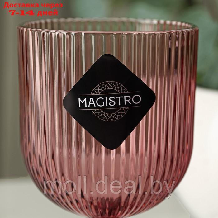 Бокал стеклянный для вина Magistro "Грани", 250 мл, 8×14,5 см, цвет красный - фото 6 - id-p214516730