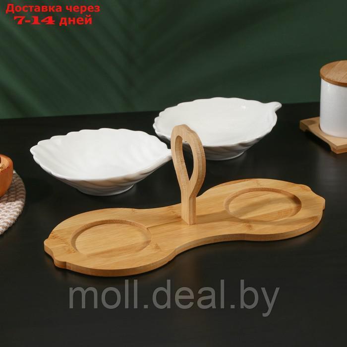 Набор салатников керамических на подставке BellaTenero Эстет, 2 предмета, цвет белый - фото 3 - id-p214516756
