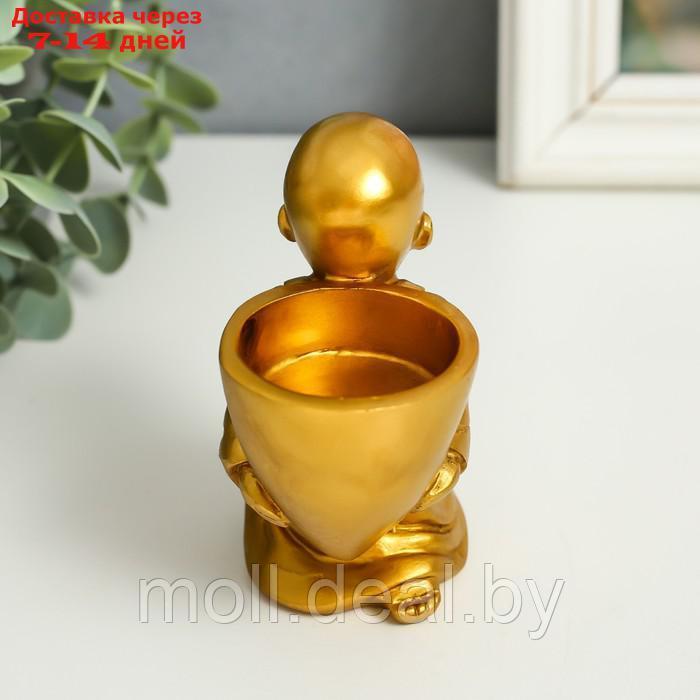 Сувенир полистоун подсвечник на 1 свечу "Маленький будда" 7,5х5х10 см - фото 3 - id-p214513688
