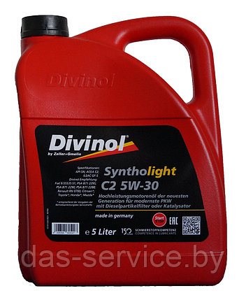 Моторное масло Divinol Syntholight C2 5W-30 (синтетическое моторное масло 5w30) 5 л., фото 2
