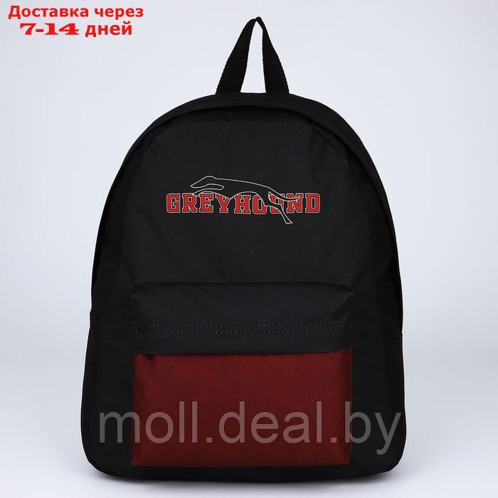 Рюкзак текстильный Greyhound, с карманом, цвет черный, бордовый - фото 1 - id-p214518980