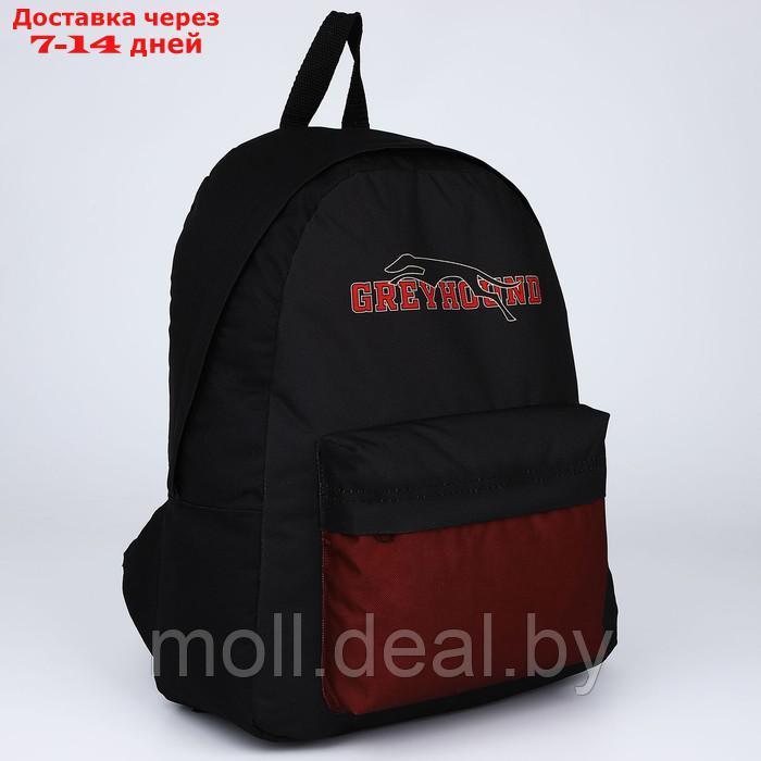 Рюкзак текстильный Greyhound, с карманом, цвет черный, бордовый - фото 3 - id-p214518980