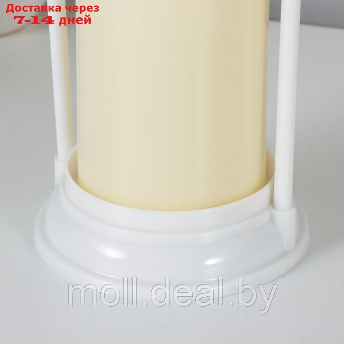 Ночник "Свеча на подсвечнике" LED от батареек 3хААА белый 11х11х25 см - фото 5 - id-p214513930