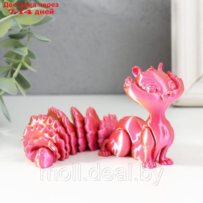 Сувенир-антистресс "Белка Бэлла" 15,5х4х6,5 см, розовый хамелеон - фото 5 - id-p214518002