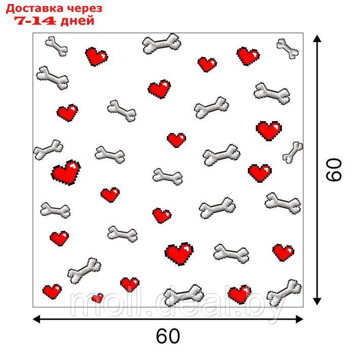 Защитная самоклеящаяся пленка на месте кормления/туалета питомца "Сердечки и кости" 50х60 см - фото 3 - id-p214518105