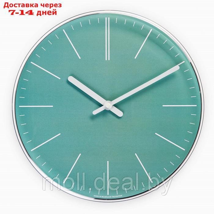 Часы настенные, серия: Интерьер, плавный ход, d-30 см, зеленые - фото 1 - id-p214514597