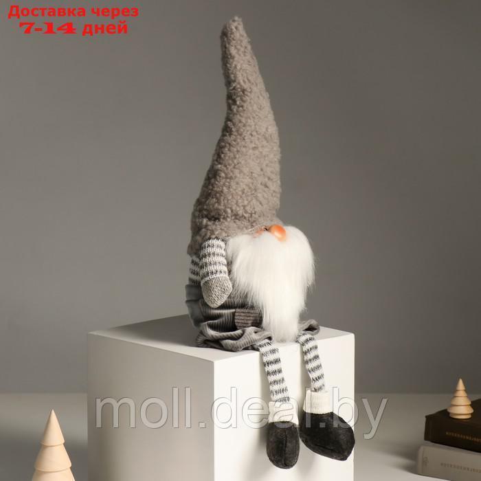 Кукла интерьерная "Дед Мороз в полосатых гетрах и сером колпаке" 48 см - фото 2 - id-p214517432