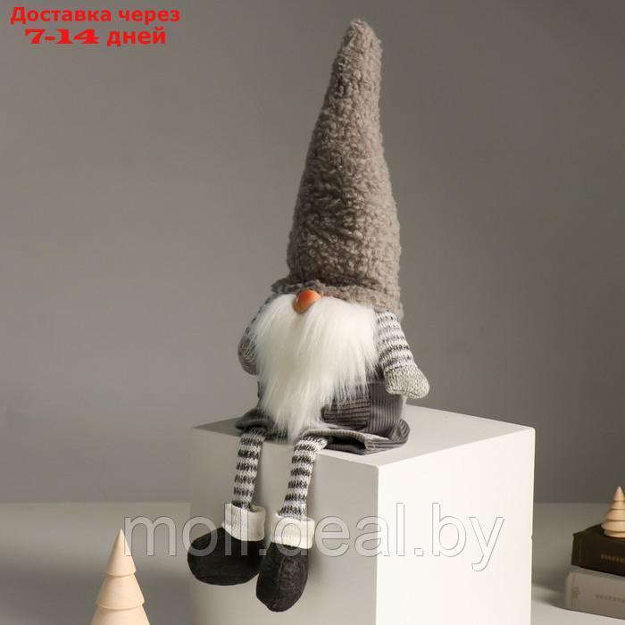 Кукла интерьерная "Дед Мороз в полосатых гетрах и сером колпаке" 48 см - фото 3 - id-p214517432