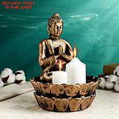 Подсвечник "Будда медитирующий" бронза, 24см