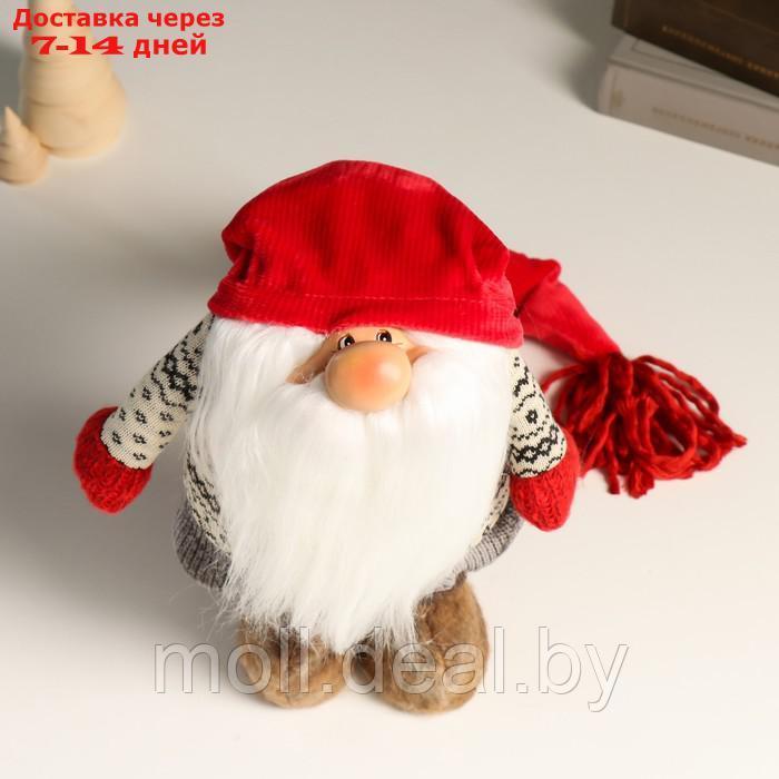 Кукла интерьерная "Дедушка Мороз в длинном колпаке с кисточкой" 24,5 см - фото 1 - id-p214517449