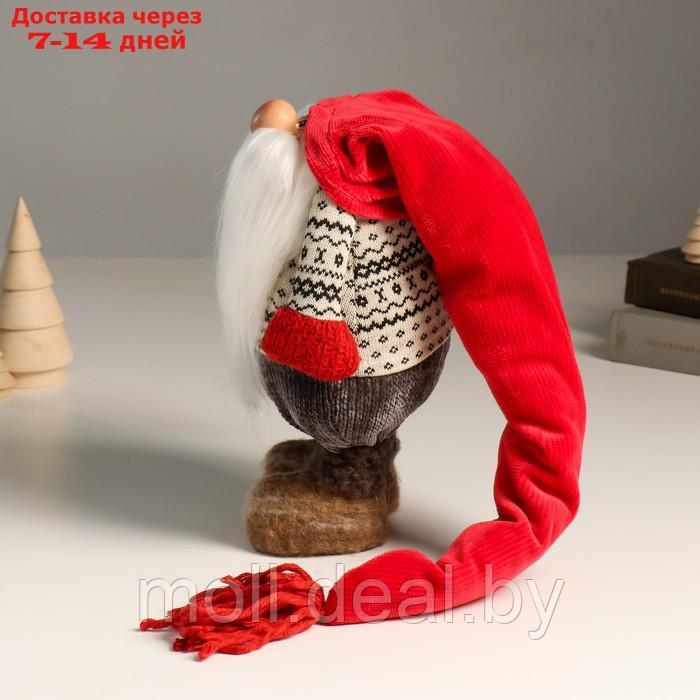 Кукла интерьерная "Дедушка Мороз в длинном колпаке с кисточкой" 24,5 см - фото 4 - id-p214517449
