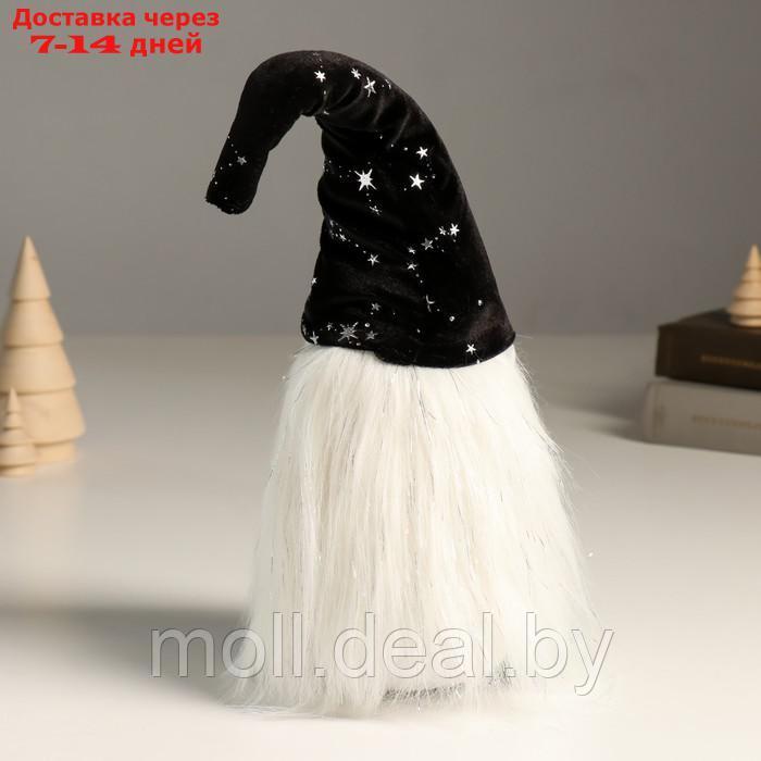Кукла интерьерная свет "Гном в чёрном колпаке со звездами, со звёздочкой в руках" 36 см - фото 3 - id-p214517460