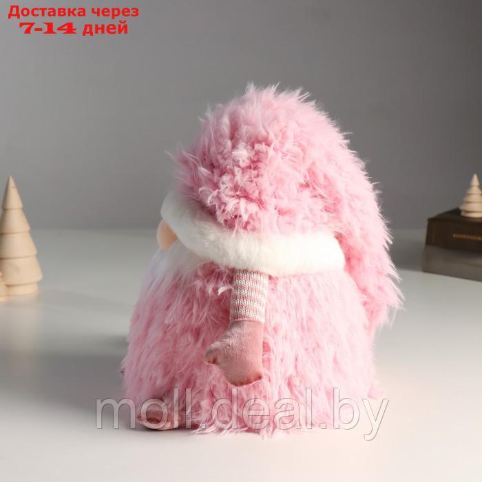 Кукла интерьерная свет "Дед Мороз в розовой шубке и длинном колпаке" 20х20х25 см - фото 5 - id-p214518544