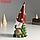 Сувенир полистоун "Дед Мороз в колпаке со снежинками, с мешком и снеговиком" 10х8х23 см, фото 4