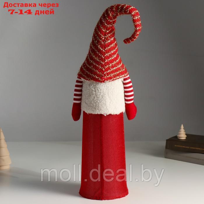 Кукла интерьерная свет "Дед Мороз красный в белом жилете" 18х12х65 см - фото 4 - id-p214518641