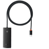 USB-хаб Baseus Lite Series 4-Port HUB Adapter Type-C to 4хUSB-А 3.0 (WKQX030401) черный