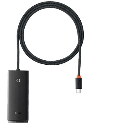 USB-хаб Baseus Lite Series 4-Port HUB Adapter Type-C to 4хUSB-А 3.0 (WKQX030401) черный - фото 1 - id-p214561757