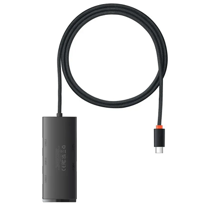 USB-хаб Baseus Lite Series 4-Port HUB Adapter Type-C to 4хUSB-А 3.0 (WKQX030401) черный - фото 2 - id-p214561757