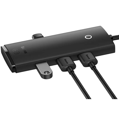 USB-хаб Baseus Lite Series 4-Port HUB Adapter Type-C to 4хUSB-А 3.0 (WKQX030401) черный - фото 3 - id-p214561757