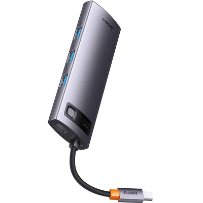 Хаб Baseus StarJoy 8-Port Type-C HUB Adapter Type-C to HDMI4K 60Hz*1+USB3.0*3+PD*1+RJ45*1+SD/TF*1 (WKWG080113) - фото 4 - id-p214561759