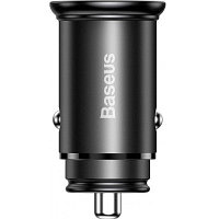 Автомобильное зарядное устройство Baseus (CCYS-C01) Circular Metal Car Charger USB + Type-C 30W (Support VOOC)