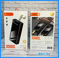 Внешний аккумулятор Power bank Demaco A86 30000 mah, черный пауэрбанк для зарядки телефона часов наушников