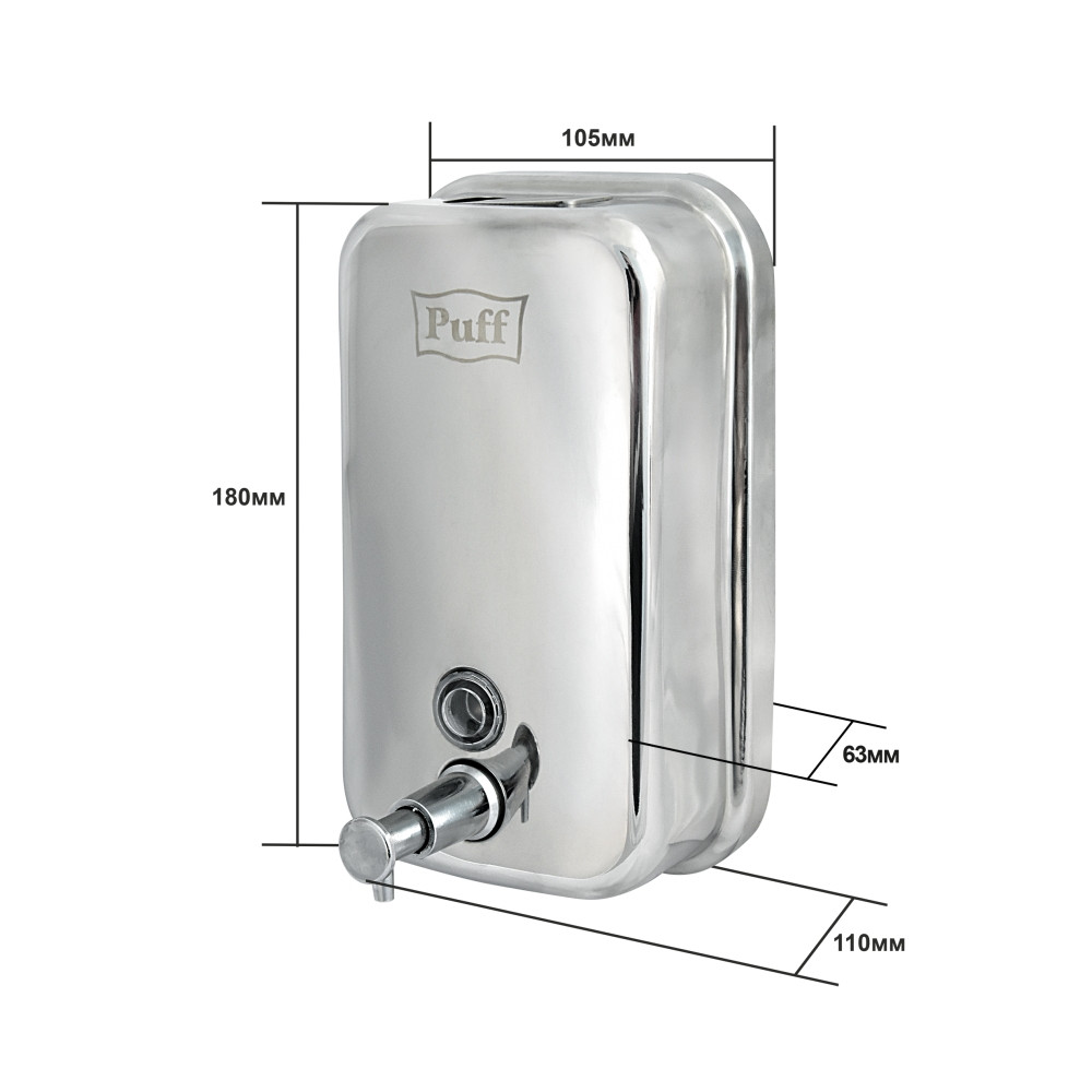 Дозатор для жидкого мыла Puff-8608m нержавейка, 800мл (матовый) - фото 8 - id-p84990497