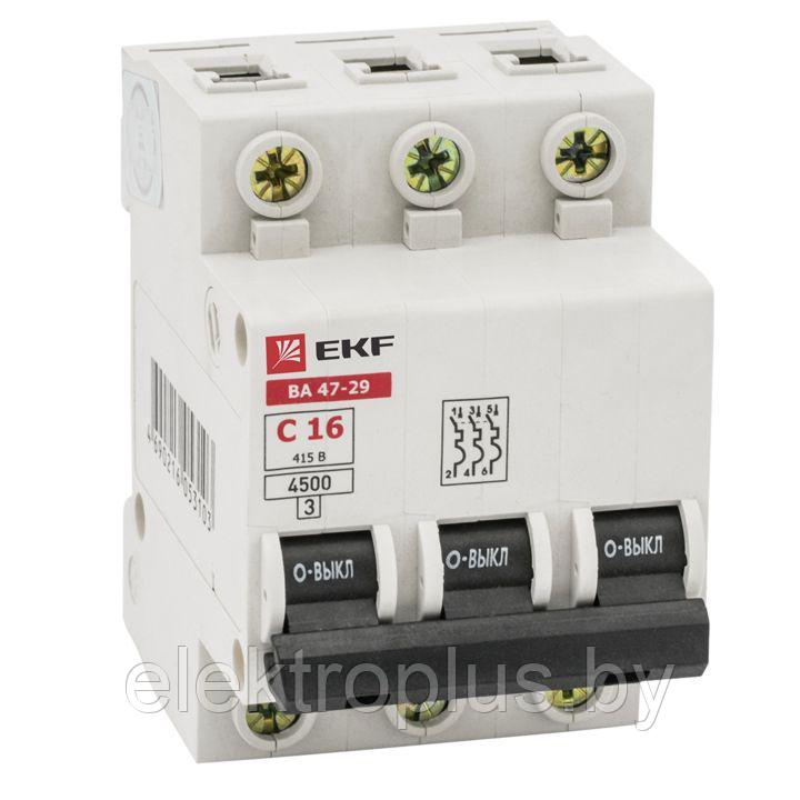 Выключатель автоматический ВА 47-29 4,5kA 3P (C) EKF Basic