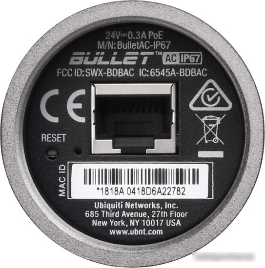 Точка доступа Ubiquiti Bullet AC IP67 BulletAC-IP67 - фото 3 - id-p214576072