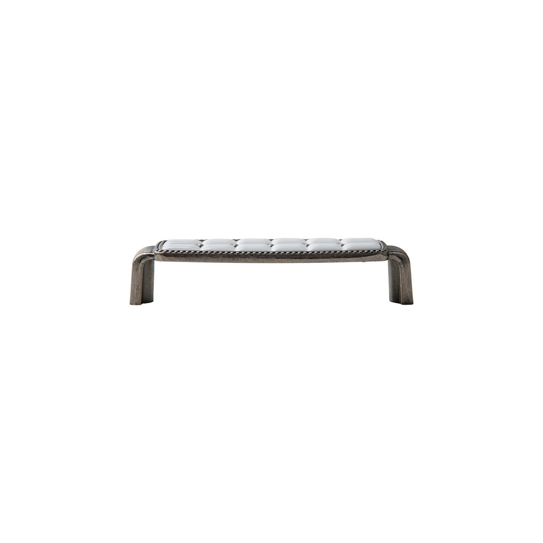 Ручка-скоба с фарфором, 96 мм, старинное серебро/белый - фото 6 - id-p214499818