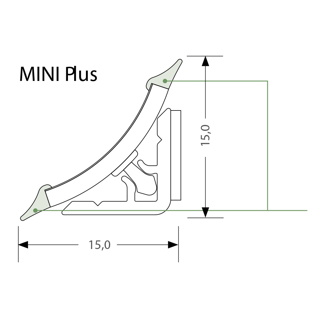 Плинтус Rehau Mini Plus, алюминий, L 4200 - фото 2 - id-p214501871