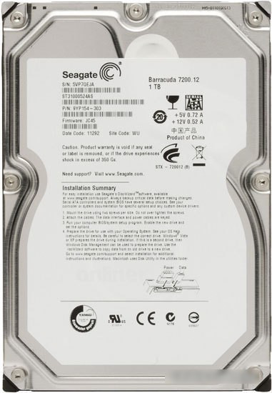 Жесткий диск Seagate Barracuda 7200.12 1 Тб (ST31000524AS) - фото 1 - id-p214579841