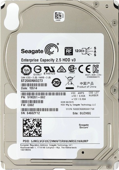 Жесткий диск Seagate Enterprise Capacity 2TB (ST2000NX0273) - фото 4 - id-p214579843