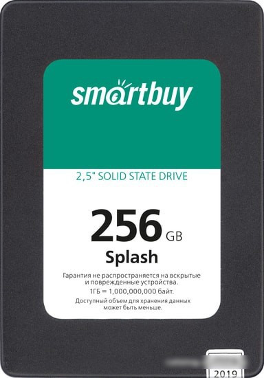 SSD Smart Buy Splash 2019 256GB SBSSD-256GT-MX902-25S3 - фото 1 - id-p214581247