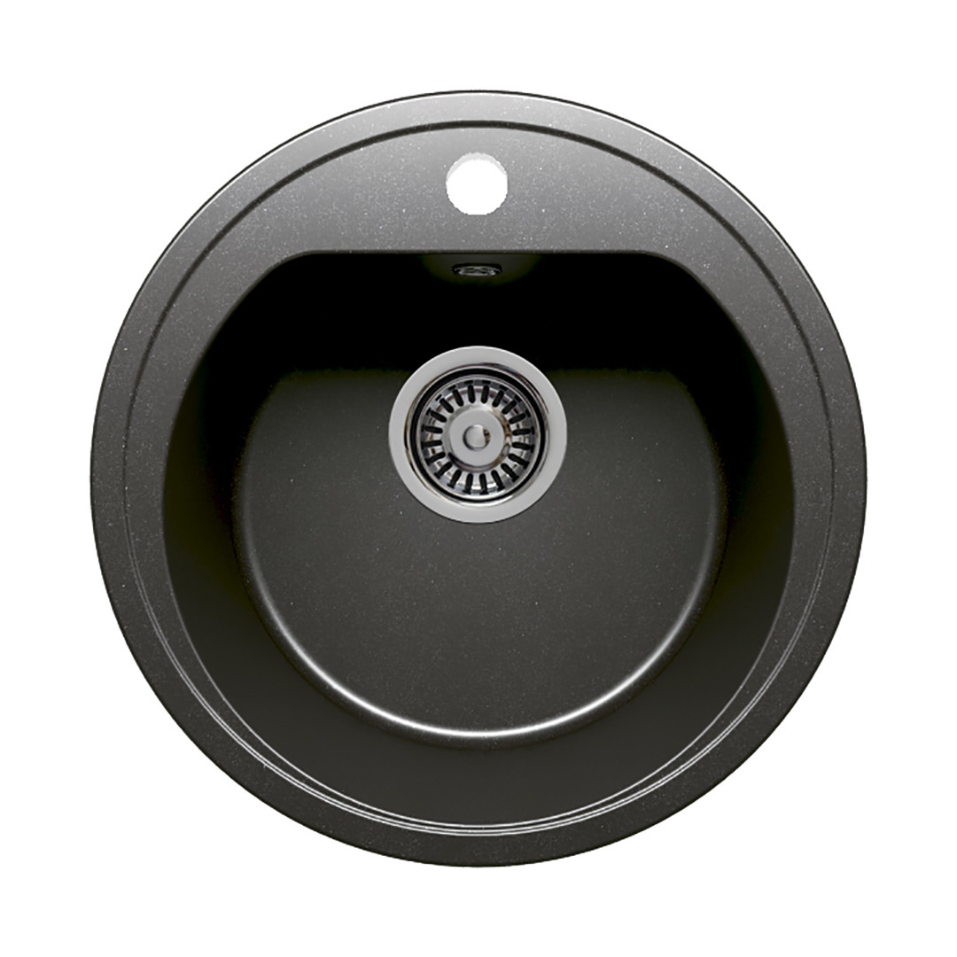 Мойка кухонная Polygran F-05, d=450 мм, черный
