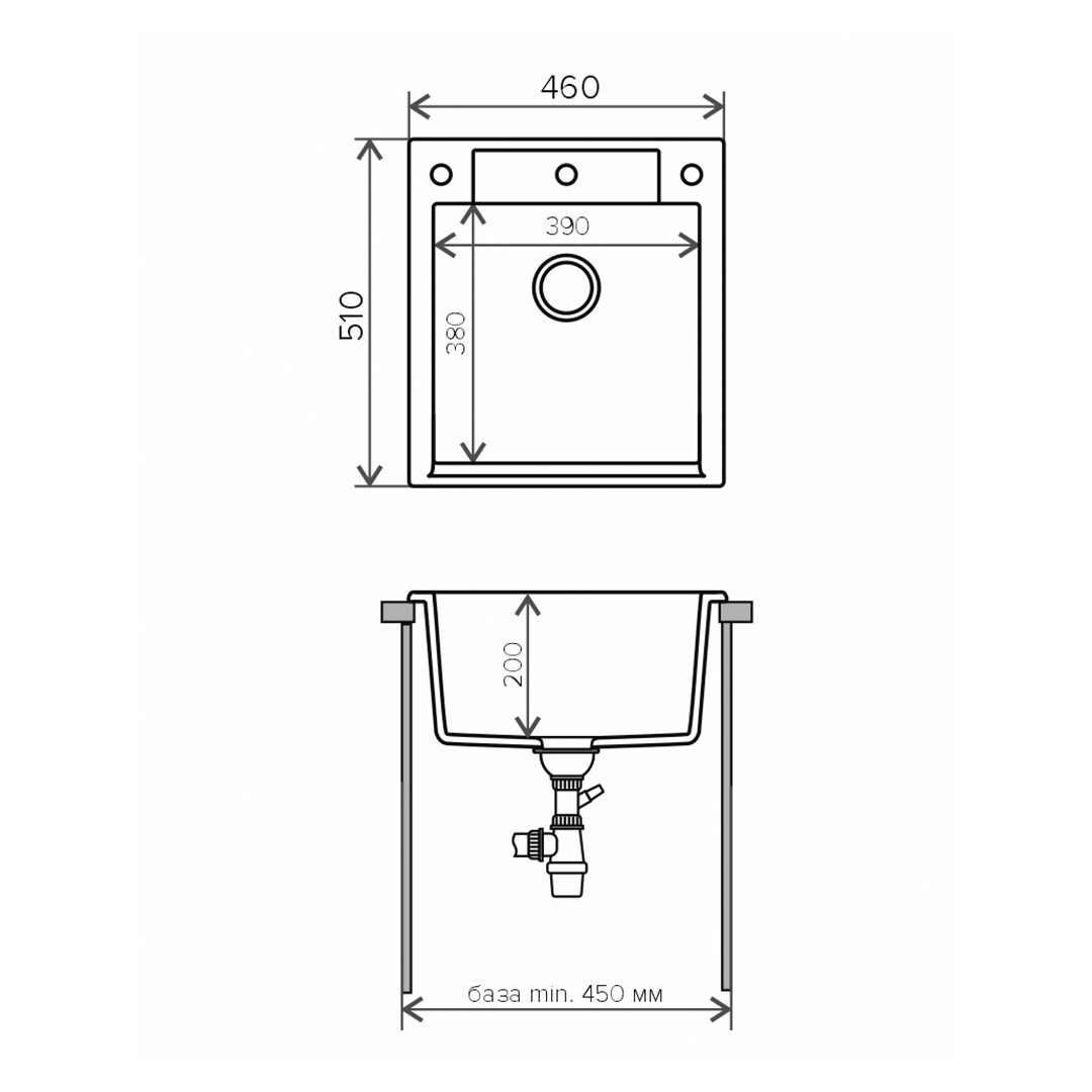 Мойка кухонная ARGO-460, 500х460 мм, хлопок - фото 2 - id-p214503009