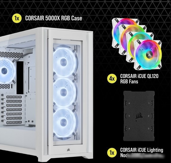 Корпус Corsair iCUE 5000X RGB QL Edition CC-9011233-WW - фото 4 - id-p214577026