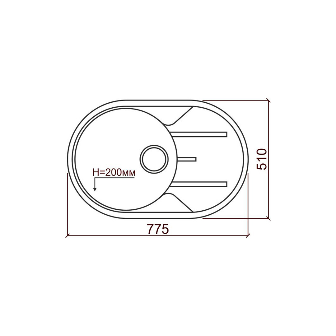 Мойка кухонная Tolero R-116, 500х775 мм, сафари - фото 2 - id-p214503049