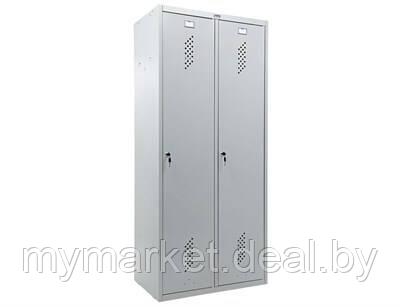 Шкаф металлический для раздевалок ПРАКТИК LS-21 для одежды с наклонной крышей - фото 3 - id-p204426378