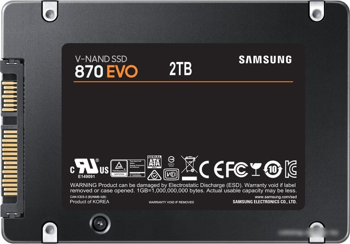 SSD Samsung 870 Evo 2TB MZ-77E2T0BW - фото 2 - id-p214580175