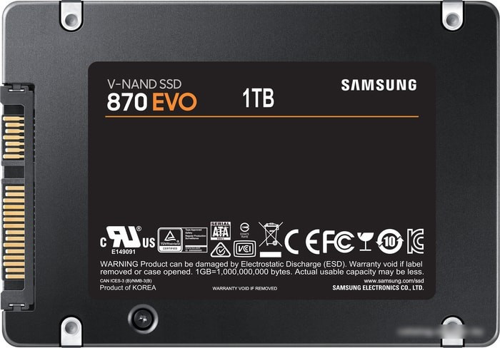 SSD Samsung 870 Evo 1TB MZ-77E1T0BW - фото 2 - id-p214580240