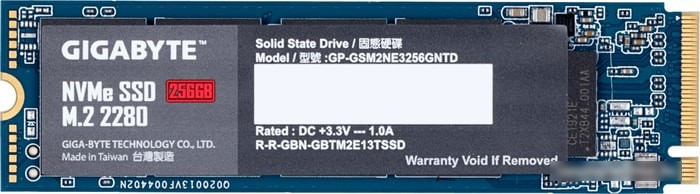 SSD Gigabyte NVMe 256GB GP-GSM2NE3256GNTD - фото 1 - id-p214580307
