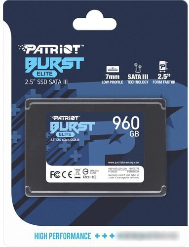 SSD Patriot Burst Elite 960GB PBE960GS25SSDR - фото 4 - id-p214580610