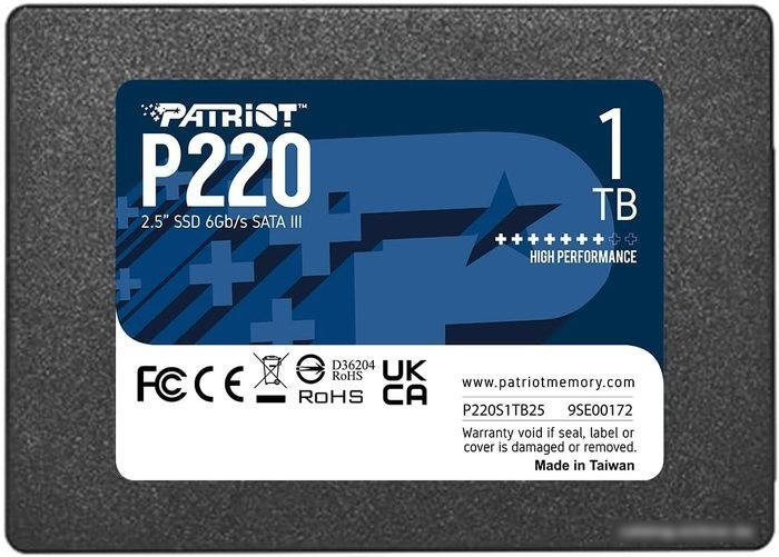 SSD Patriot P220 1TB P220S1TB25 - фото 1 - id-p214580615