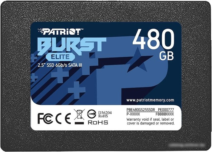 SSD Patriot Burst Elite 480GB PBE480GS25SSDR - фото 1 - id-p214580619