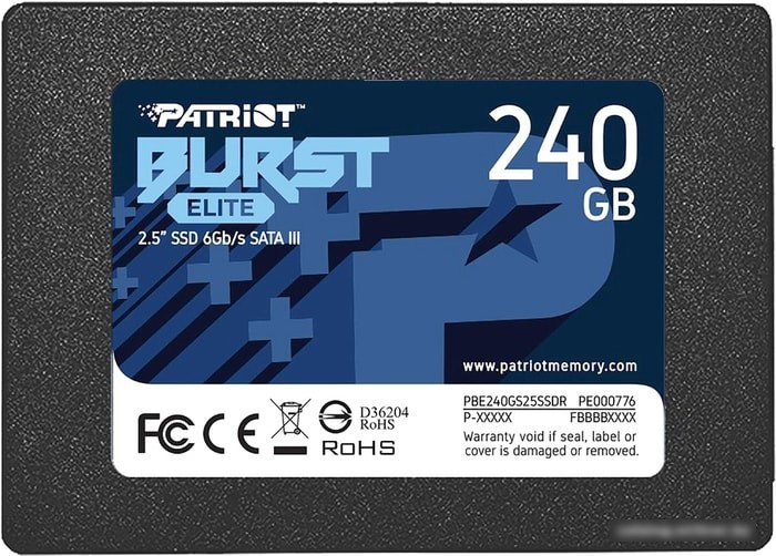 SSD Patriot Burst Elite 240GB PBE240GS25SSDR - фото 1 - id-p214580630