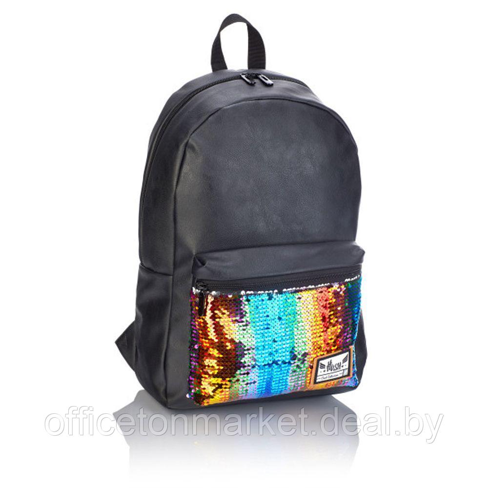 Рюкзак молодежный "Head Holographic Fashion", черный, золотой - фото 1 - id-p214569344