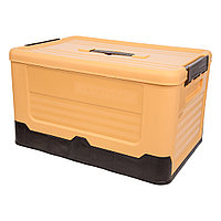 Короб пластиковый складной "Пазл", 40х28х23 см, желтый, темно-коричневый