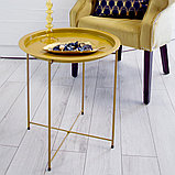 Столик складной металлический, 47х47х50,5 см, золотой, фото 6