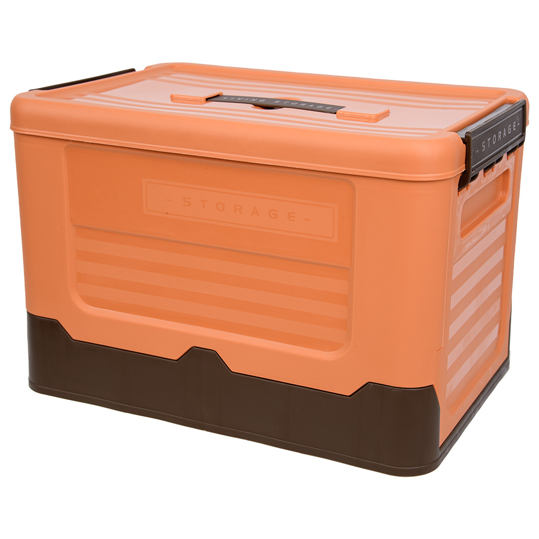 Короб пластиковый складной "Пазл", 34х24х23 см, оранжевый, темно-коричневый - фото 1 - id-p214610497